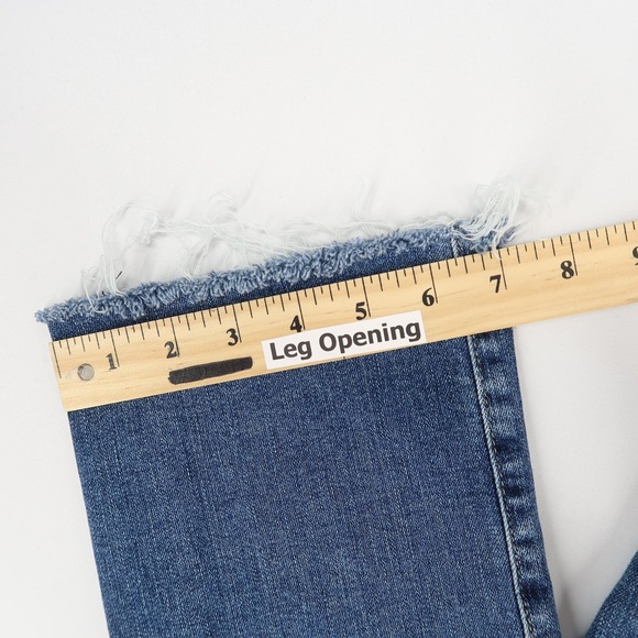AG Mari Jeans Womens 31 Blue High Rise Slim Straight Fray Hem Denim Japan Fabric - Picture 7 of 9